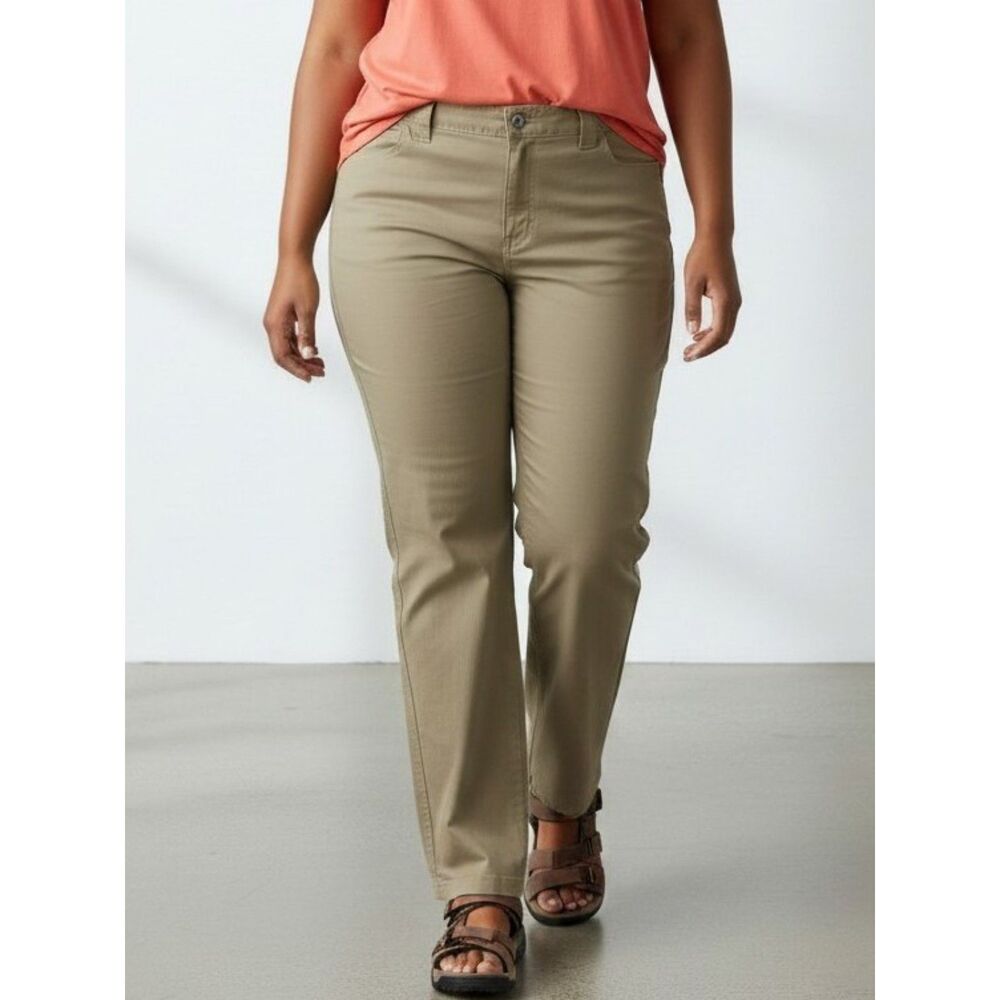 Duluth Trading Co DuluthFlex Fire Hose Modern Cargo Pants Women's Size 14 Khaki